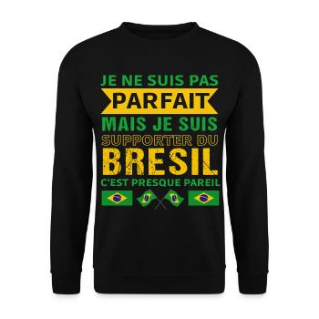 Supporter du Brésil cadeau supporter brésilien - Sweat-shirt Unisexe - noir - Devant - Alina (178cm) & Michal (187cm)