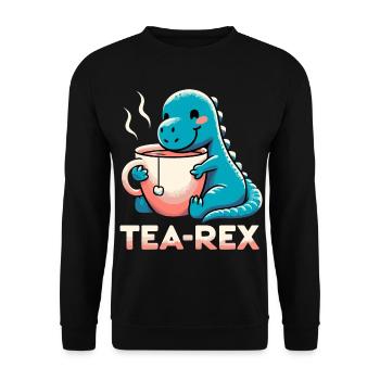 Tea Rex Tea Rex Tea Drinker Gift - Unisex Sweatshirt - black - Front - Alina (178cm) & Michal (187cm)