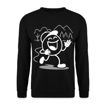 Ribbo court toute la journée en riant - Sweat-shirt Unisexe - noir - Devant - Alina (178cm) & Michal (187cm)