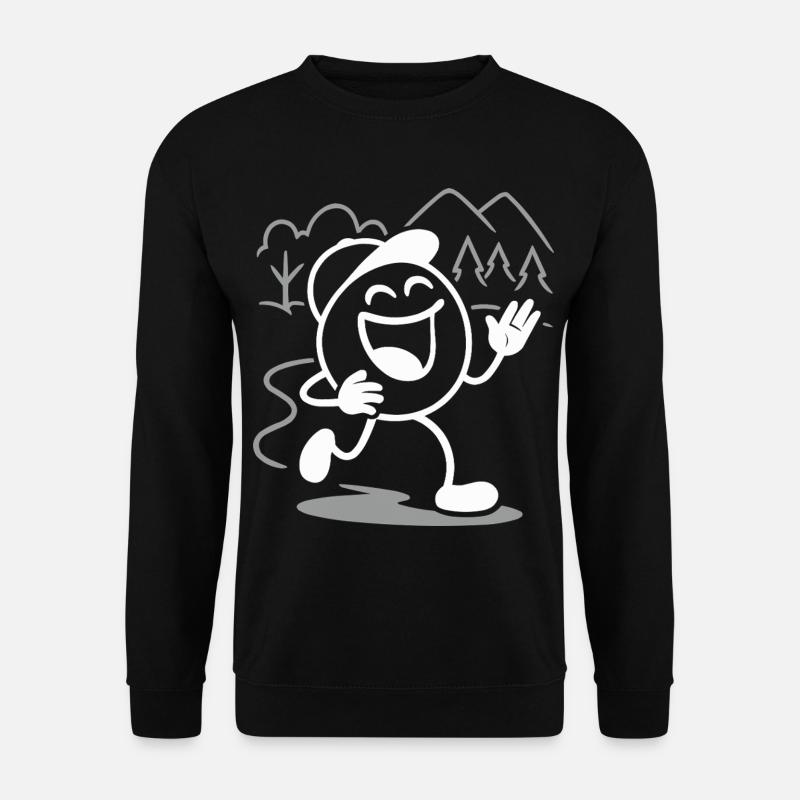 Ribbo läuft lachend durch den Tag - Unisex Pullover - Schwarz