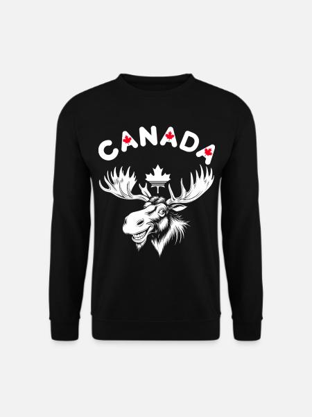 Floral and Natural Canadian Reindeer Design - Unisex Sweatshirt - black