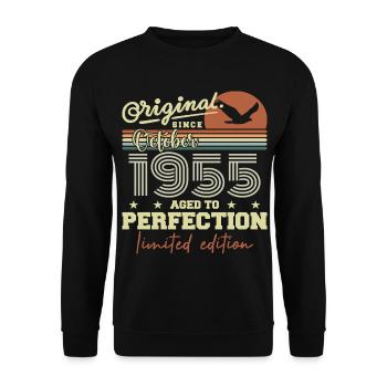 1955 Octobre 1955 anniversaire octobre 1955 - Sweat-shirt Unisexe - noir - Devant - Alina (178cm) & Michal (187cm)