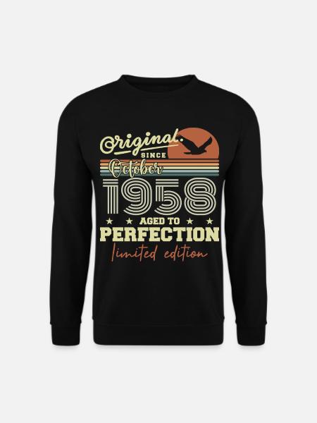 1958 October 1958 Birthday October 1958 - Unisex Sweatshirt - black