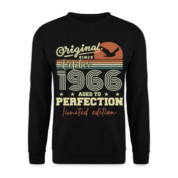 1966 Octobre 1966 anniversaire octobre 1966 - Sweat-shirt Unisexe - noir - Devant - Alina (178cm) & Michal (187cm)