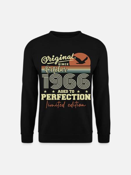 1966 Oktober 1966 Geburtstag Oktober 1966 - Unisex Pullover - Schwarz