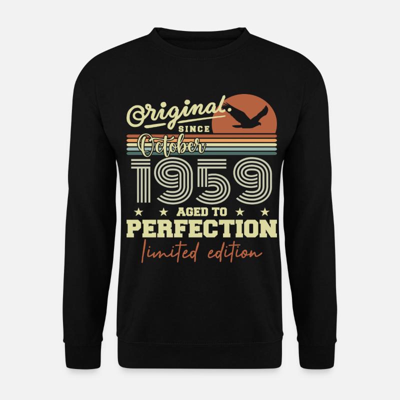 1959 Oktober 1959 Geburtstag Oktober 1959 - Unisex Pullover - Schwarz