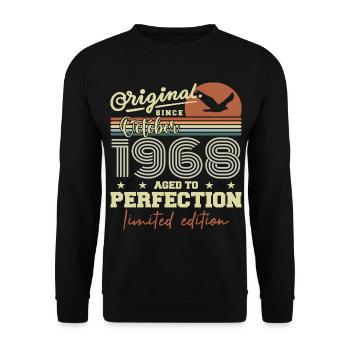 1968 Octobre 1968 anniversaire octobre 1968 - Sweat-shirt Unisexe - noir - Devant - Alina (178cm) & Michal (187cm)