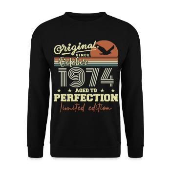 1974 October 1974 Anniversary October 1974 - Unisex Sweatshirt - black - Front - Alina (178cm) & Michal (187cm)