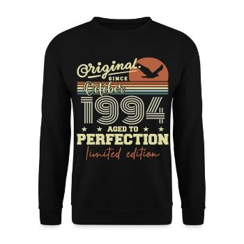 1994 October 1994 Birthday October 1994 - Unisex Sweatshirt - black - Front - Alina (178cm) & Michal (187cm)