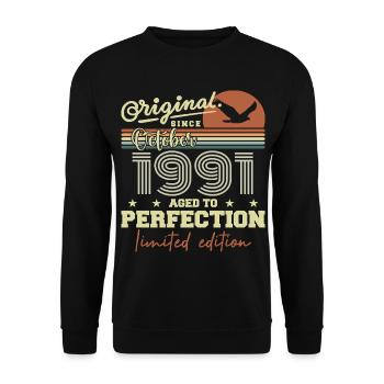 1991 Octobre 1991 anniversaire octobre 1991 - Sweat-shirt Unisexe - noir - Devant - Alina (178cm) & Michal (187cm)