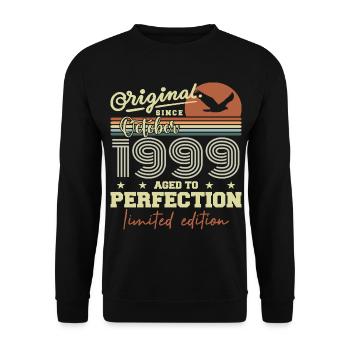 1999 Octobre 1999 anniversaire octobre 1999 - Sweat-shirt Unisexe - noir - Devant - Alina (178cm) & Michal (187cm)