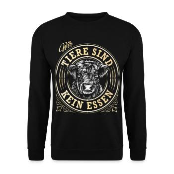 Tiere sind kein Essen - Tierschutz - Tierfreund - Unisex Pullover - Schwarz - Vorne - Alina (178cm) & Michal (187cm)