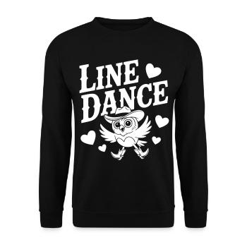 Playful line dance design with owl - Unisex Sweatshirt - black - Front - Alina (178cm) & Michal (187cm)