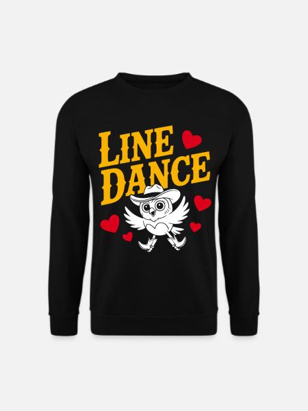 Linedance Eule mit Herzmotiven - Unisex Pullover - Schwarz