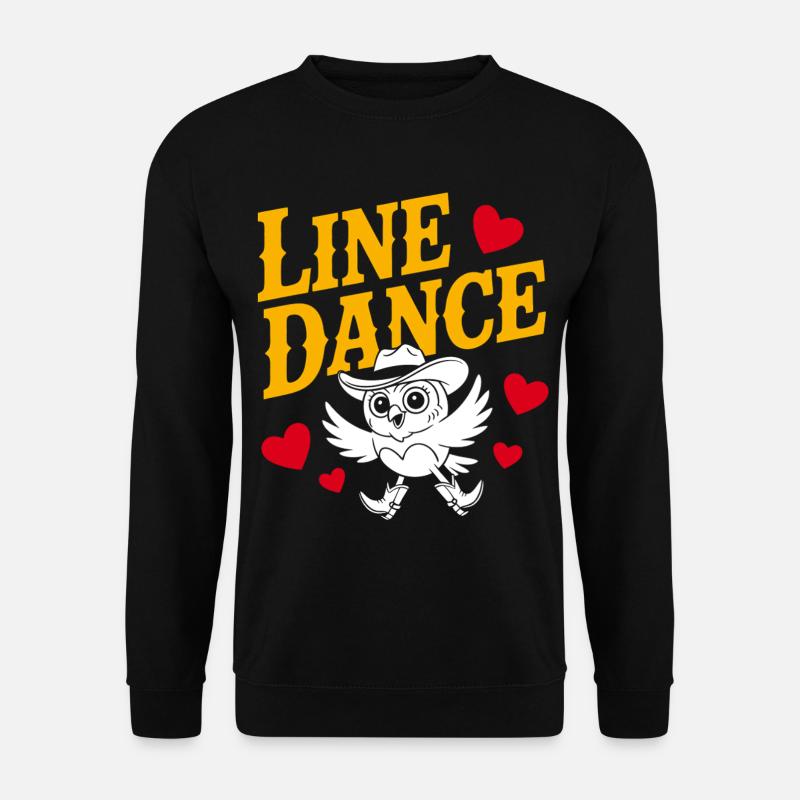 Linedance Eule mit Herzmotiven - Unisex Pullover - Schwarz