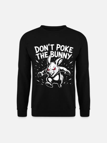 Wütender Hasen-Print mit Kampfgeist - Unisex Pullover - Schwarz