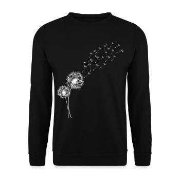 Dandelion Dandelion Flowers in Flight - Unisex Sweatshirt - black - Front - Alina (178cm) & Michal (187cm)