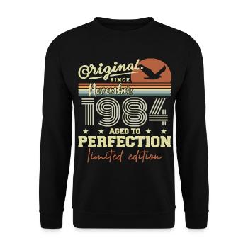 November 1984 Anniversary 1984 November 1984 - Unisex Sweatshirt - black - Front - Alina (178cm) & Michal (187cm)
