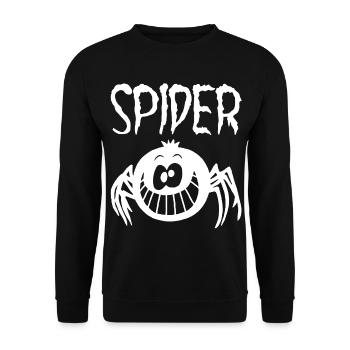 Die lächelnde weiße Spinne - Unisex Pullover - Schwarz - Vorne - Alina (178cm) & Michal (187cm)