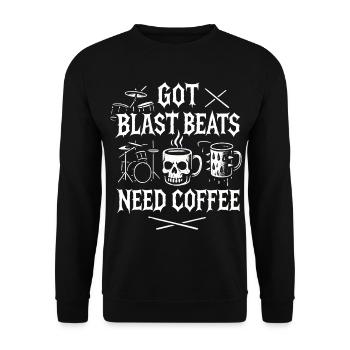 Coffee Metal Producer Skull Mug - Unisex Sweatshirt - black - Front - Alina (178cm) & Michal (187cm)