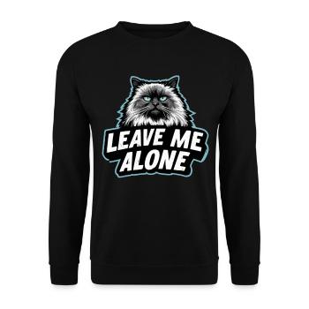 LEAVE ME ALONE – Lustiges Ragdoll Katzen Design - Unisex Pullover - Schwarz - Vorne - Alina (178cm) & Michal (187cm)
