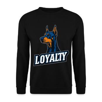 Doberman – Symbole de loyauté | LOYAUTÉ - Sweat-shirt Unisexe - noir - Devant - Alina (178cm) & Michal (187cm)