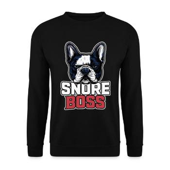Lustiges Hundemotiv für Frenchie Fans - Unisex Pullover - Schwarz - Vorne - Alina (178cm) & Michal (187cm)