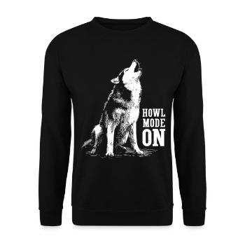 Husky howls at the moon | Howl Mode On - Unisex Sweatshirt - black - Front - Alina (178cm) & Michal (187cm)