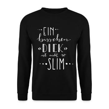 A little thick is not so slim – weight - Unisex Sweatshirt - black - Front - Alina (178cm) & Michal (187cm)
