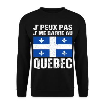 Je Peux Pas J' Me Barre Au Québec Cadeau Québécois - Sweat-shirt Unisexe - noir - Devant - Alina (178cm) & Michal (187cm)