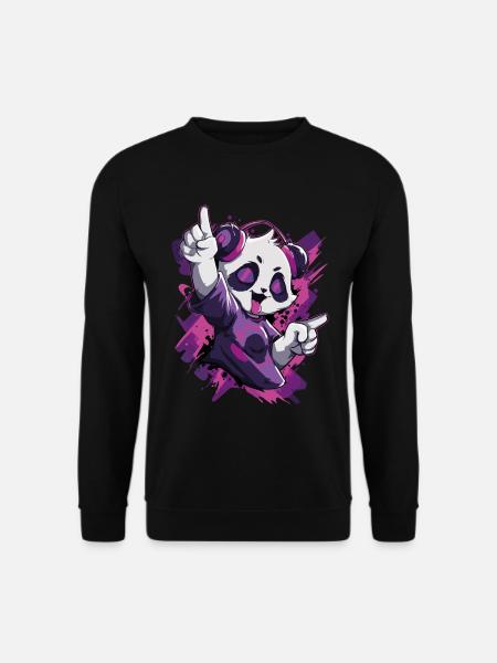 Party Panda Music Fun - Unisex Sweatshirt - black