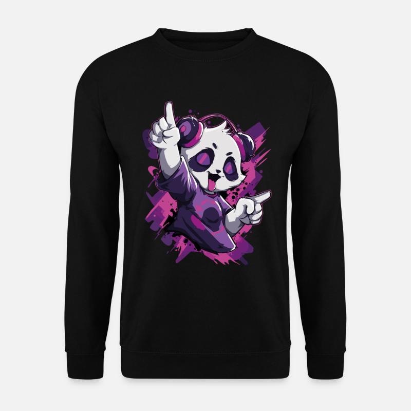 Party Panda Musik Spaß - Unisex Pullover - Schwarz