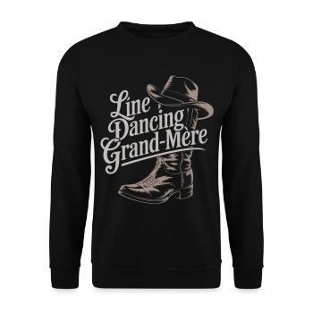 Line Dancing Oma - Unisex Pullover - Schwarz - Vorne - Alina (178cm) & Michal (187cm)