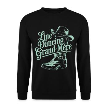 Line Dancing Grandma - Unisex Sweatshirt - black - Front - Alina (178cm) & Michal (187cm)
