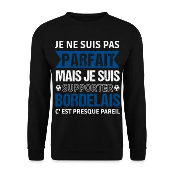 Bordeaux Football Gift - Unisex Sweatshirt - black - Front - Alina (178cm) & Michal (187cm)