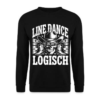 Line Dance Skull Western Boots - Unisex Sweatshirt - black - Front - Alina (178cm) & Michal (187cm)
