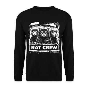 Rat Crew – Urban Rat Motif - Unisex Sweatshirt - black - Front - Alina (178cm) & Michal (187cm)