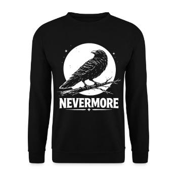 Nevermore – Raven in front of the Moon - Unisex Sweatshirt - black - Front - Alina (178cm) & Michal (187cm)