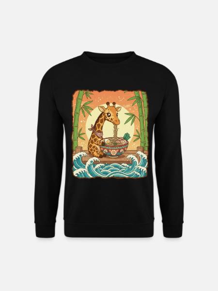Kawaii Giraffe Ramen Noodles - Unisex Sweatshirt - black