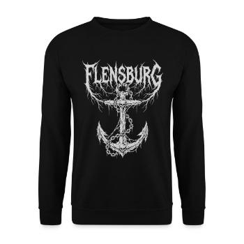 Flensburg – Motif de la ville du métal extrême - Sweat-shirt Unisexe - noir - Devant - Alina (178cm) & Michal (187cm)