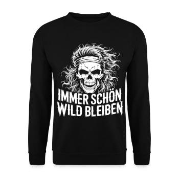 Crâne aux cheveux sauvages - Sweat-shirt Unisexe - noir - Devant - Alina (178cm) & Michal (187cm)