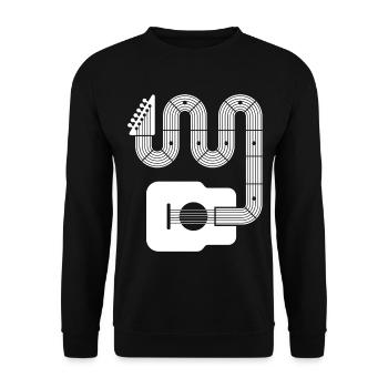 Guitare acoustique abstraite - Sweat-shirt Unisexe - noir - Devant - Alina (178cm) & Michal (187cm)