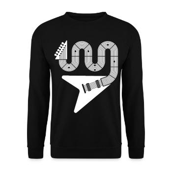 Abstrakte E-Gitarre - Unisex Pullover - Schwarz - Vorne - Alina (178cm) & Michal (187cm)