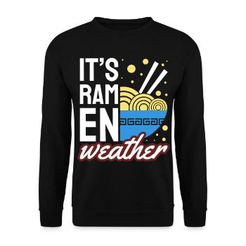 Its Ramen Weather Cozy Noodle Lover - Unisex Sweatshirt - black - Front - Alina (178cm) & Michal (187cm)