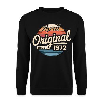 Born in april 1972 - 54th birthday april 1972 - Unisex Sweatshirt - black - Front - Alina (178cm) & Michal (187cm)