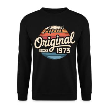 Né en avril 1973 - 53e anniversaire en avril 1973 - Sweat-shirt Unisexe - noir - Devant - Alina (178cm) & Michal (187cm)