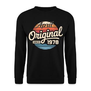 Né en avril 1978 - 48e anniversaire avril 1978 - Sweat-shirt Unisexe - noir - Devant - Alina (178cm) & Michal (187cm)