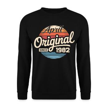 Né en avril 1982 - 44e anniversaire en avril 1982 - Sweat-shirt Unisexe - noir - Devant - Alina (178cm) & Michal (187cm)