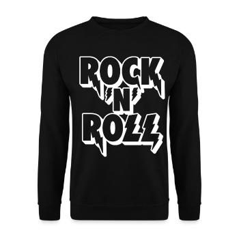 Rock 'n' Roll Lightning Typografie - Unisex Pullover - Schwarz - Vorne - Alina (178cm) & Michal (187cm)