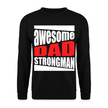 Sweat Dad Strongman génial - Sweat-shirt Unisexe - noir - Devant - Alina (178cm) & Michal (187cm)